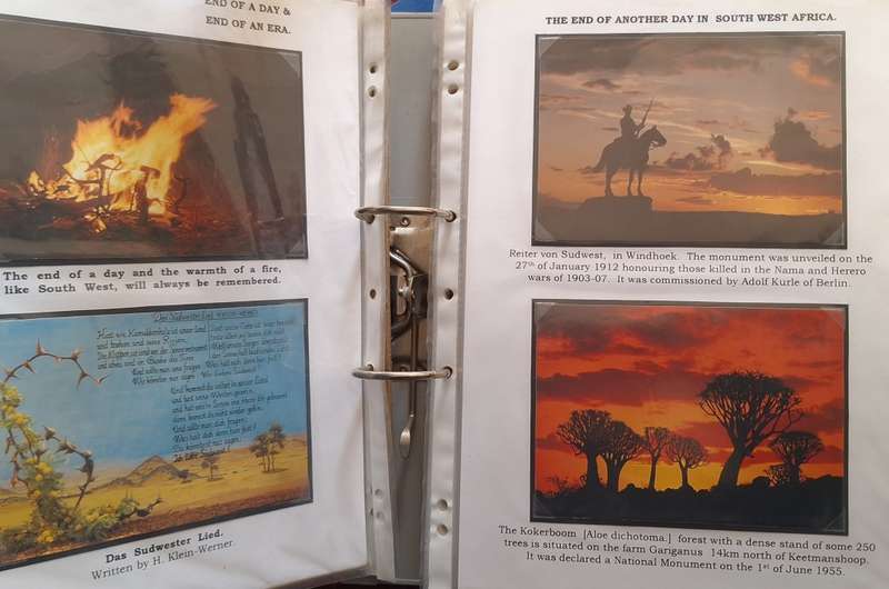 Lever Arch Folder with 111 Post cards of South West Africa