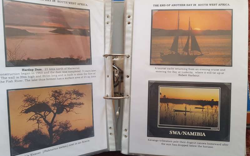Lever Arch Folder with 111 Post cards of South West Africa