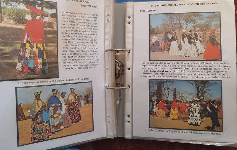 Lever Arch Folder with 111 Post cards of South West Africa