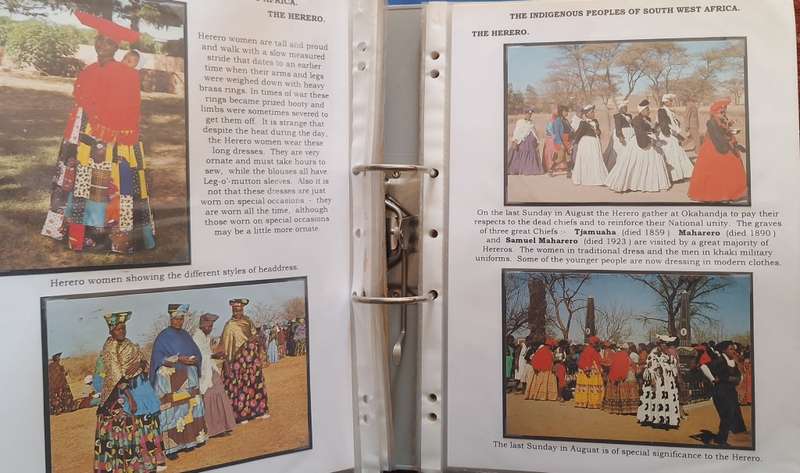 Lever Arch Folder with 111 Post cards of South West Africa