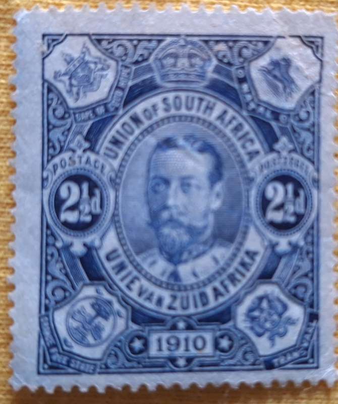 Union of South Africa 1910 2 1/2d Blue Opening of Parliament 1 Unused Hinged stamp