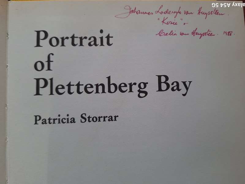 Portrait of Plettenberg Bay by Patricia Storrar Hardcover 1982 Revised Edition
