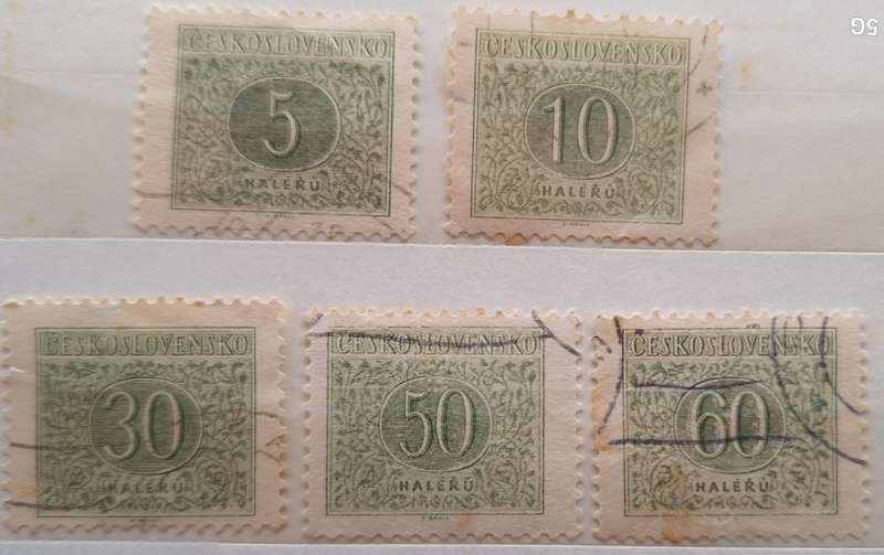 Czechoslovakia 1954 Postage Due Numerals 5 Used Hinged stamps