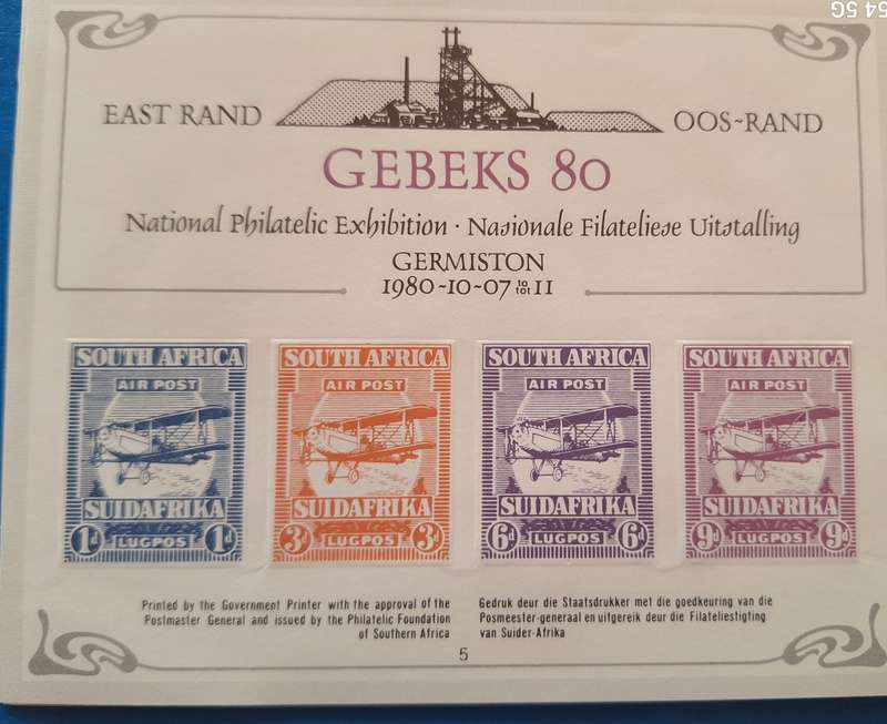 South Africa 1980 GEBEKS National Philatelic Exhibition Germiston 1 Mint Miniature Sheet