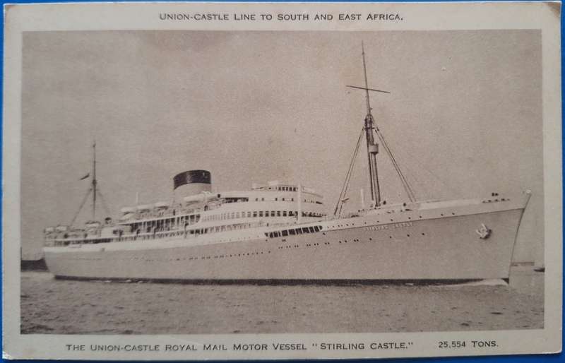 Union-Castle Royal Mail Motor Vessel Stirling Castle Unused Post Card