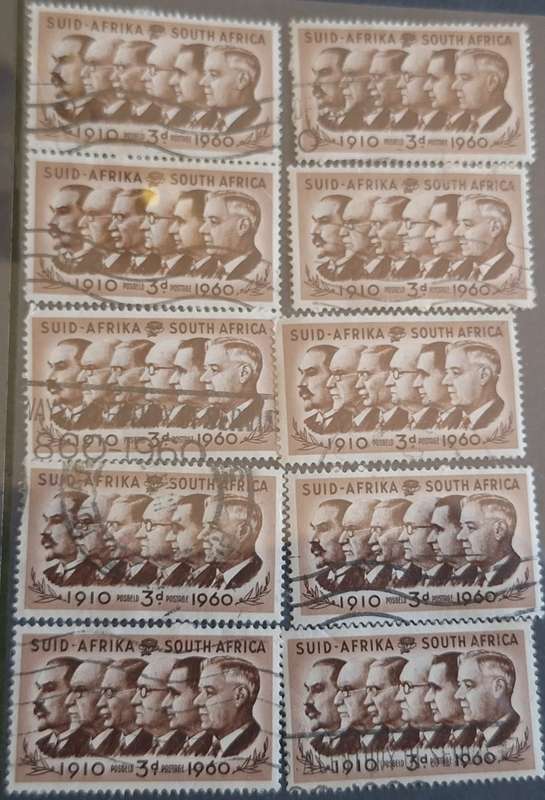South Africa 1960 Union Day Prime Ministers 10 Used stamps