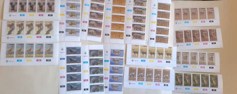 South West Africa 1980 Animal Definitive Set of 17 Mint control blocks