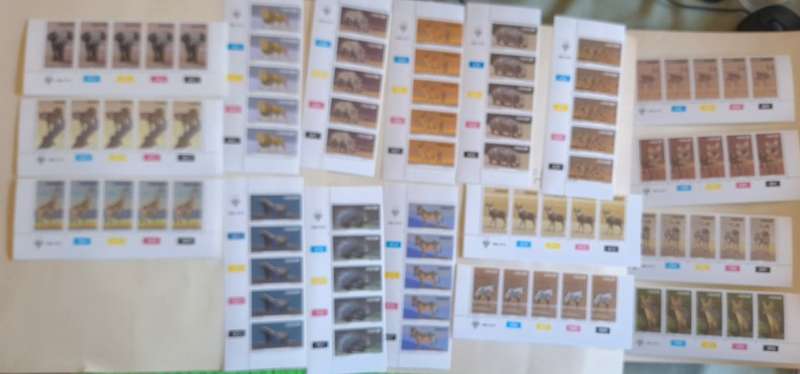 South West Africa 1980 Animal Definitive Set of 17 Mint control blocks