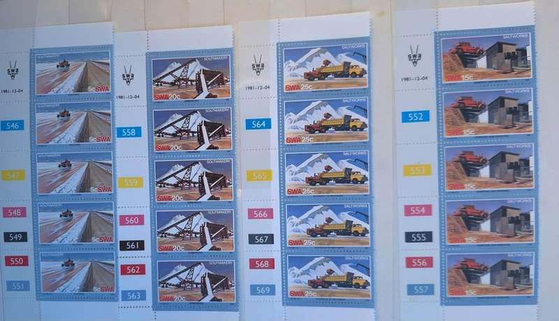 South West Africa 1981 Salt Industry Set of 4 Mint control blocks