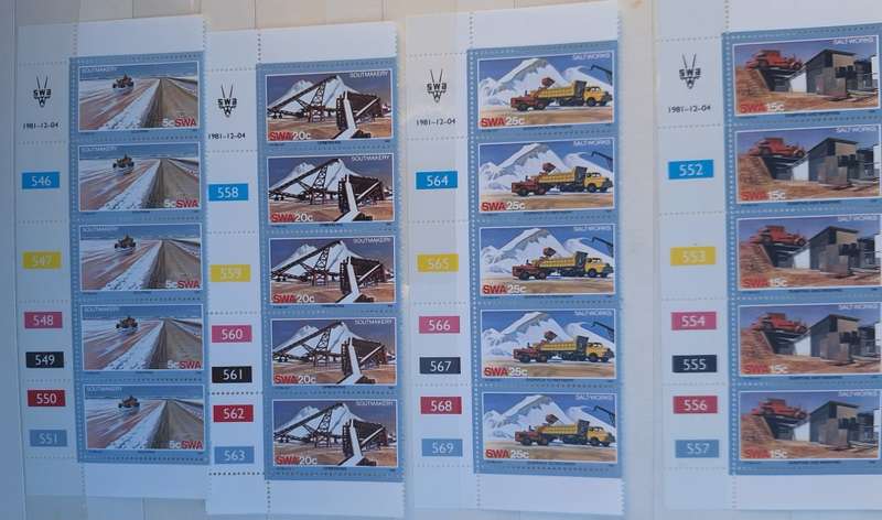 South West Africa 1981 Salt Industry Set of 4 Mint control blocks