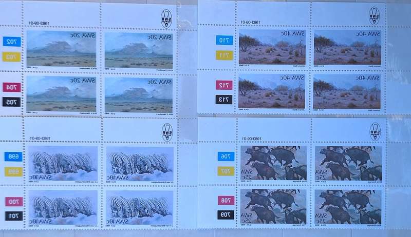 South West Africa 1983 Painters Set of 4 Mint control blocks