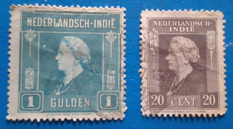 Netherlands Indie 1945 Definitives 2 Used Hinged stamps
