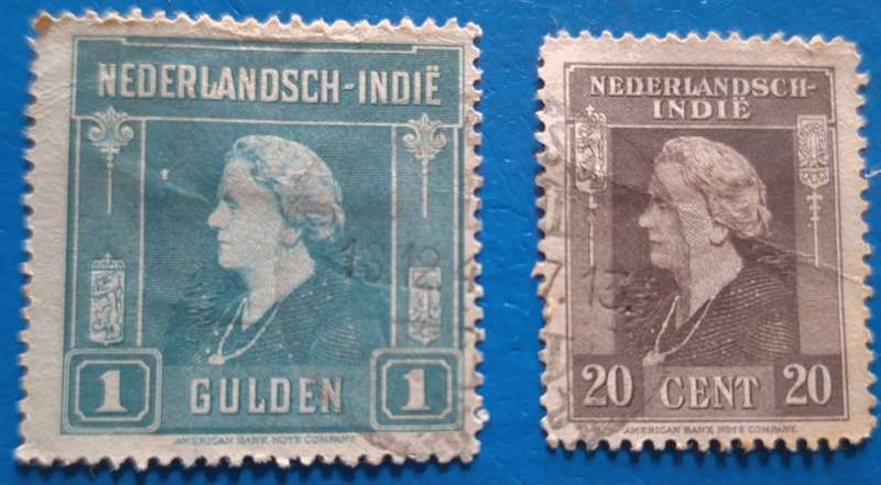 Netherlands Indie 1945 Definitives 2 Used Hinged stamps
