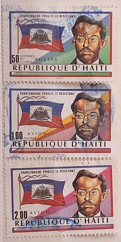 Haiti 1988 Charlemagne Peralte Resistance Leader 3 Used Hinged stamps