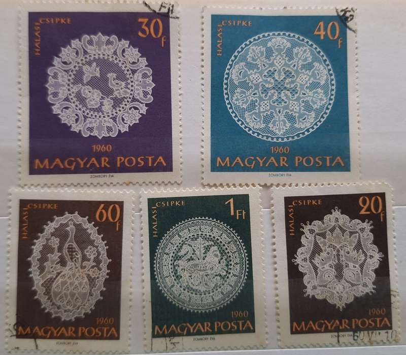 Hungary 1960 Lace 5 Cancelled Hinged stamps