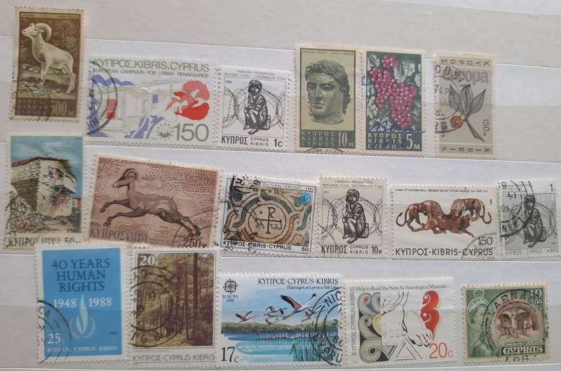 Cyprus Mixed Lot of 17 Used Hinged stamps