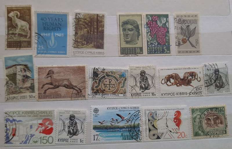 Cyprus Mixed Lot of 17 Used Hinged stamps