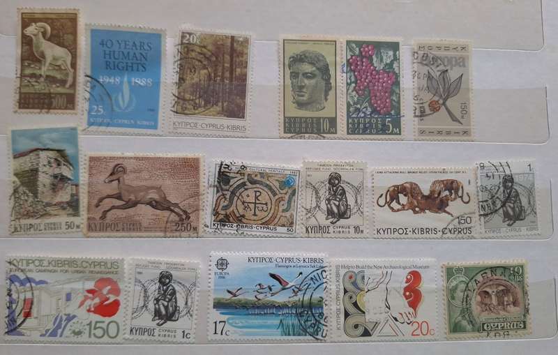 Cyprus Mixed Lot of 17 Used Hinged stamps