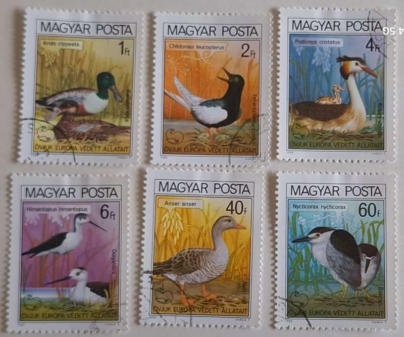 Hungary 1980 Marine Birds Set of 6 Cancelled Hinged stamps