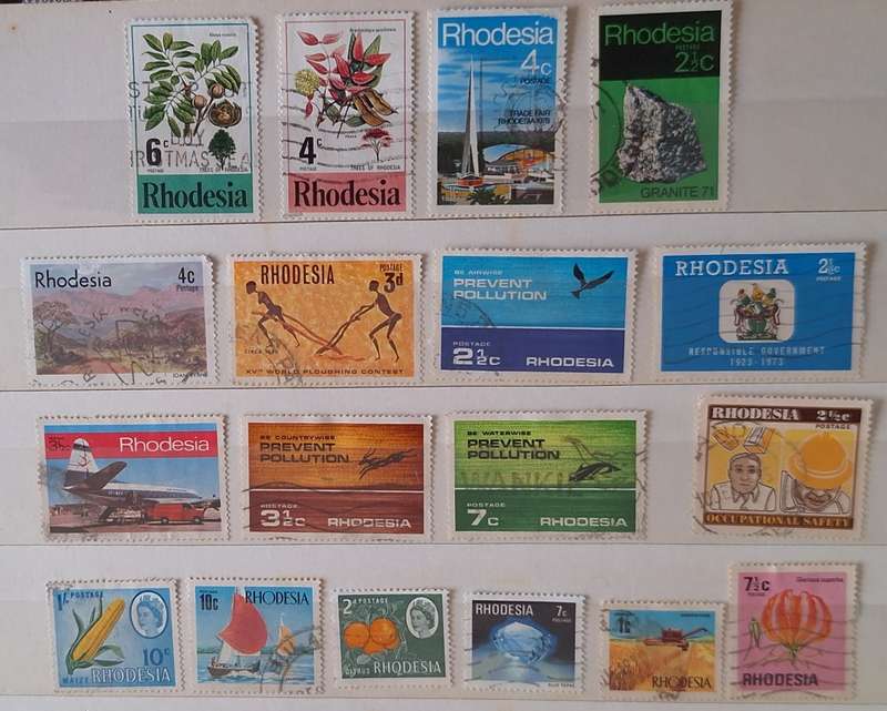 Rhodesia Mixed Lot of 17 Used some hinged stamps