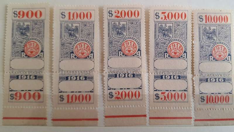 Argentina 1916 Revenue Intendencia Municipal 5 Mint stamps