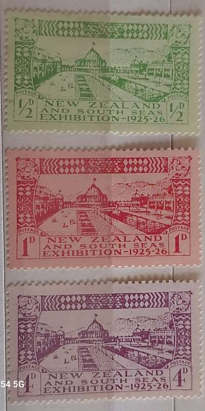 New Zealand 1925 Dunedin Exhibition Set of 3 Unused Hinged stamps