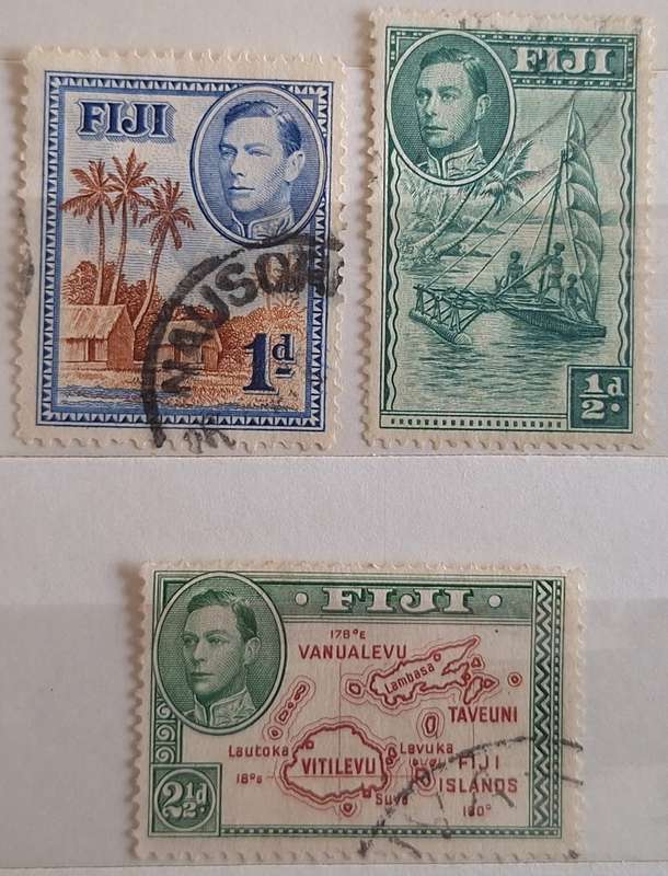 Fiji 1938 George VI 3 Used stamps