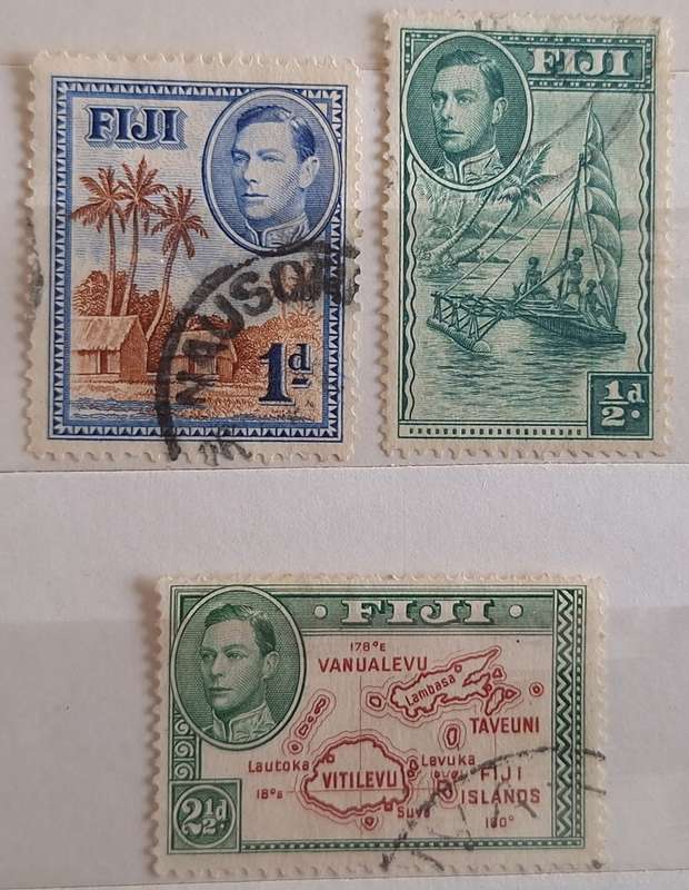 Fiji 1938 George VI 3 Used stamps