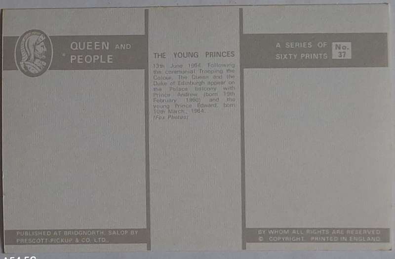 Post Card from Queen and People Series No. 37 The Young Princes