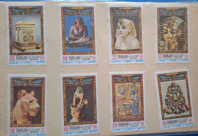 Sharjah 1968 Egyptian Art & Artifacts Set of 8 Unused Hinged stamps
