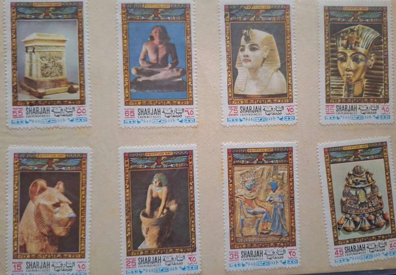 Sharjah 1968 Egyptian Art & Artifacts Set of 8 Unused Hinged stamps