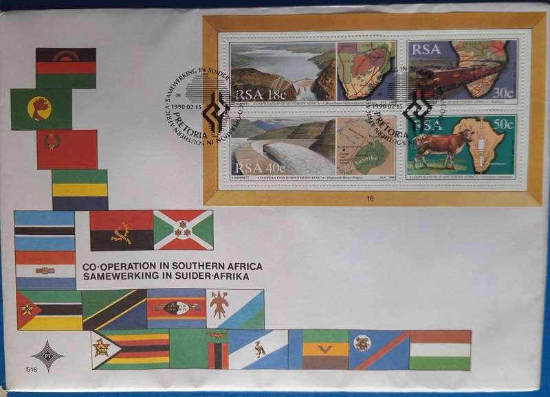 South Africa 1990 Co-Operation in Southern Africa FDC S16 Complete with Booklet Insert