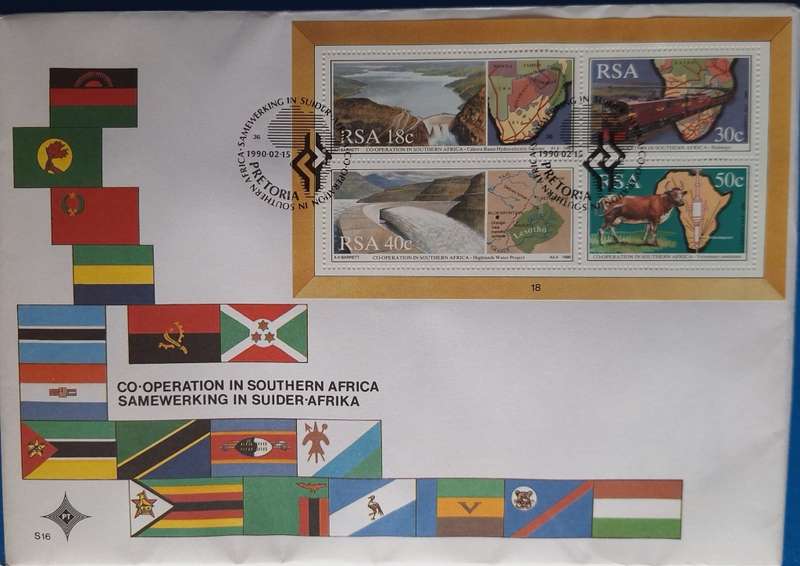 South Africa 1990 Co-Operation in Southern Africa FDC S16 Complete with Booklet Insert