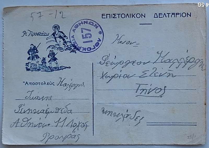 1941 Greek Military Postcard