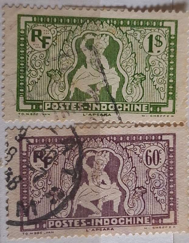 French Indochina 1931 Apsara 2 Used Hinged stamps