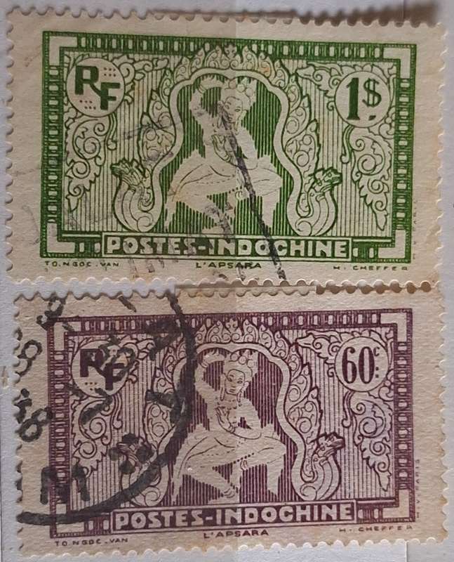 French Indochina 1931 Apsara 2 Used Hinged stamps