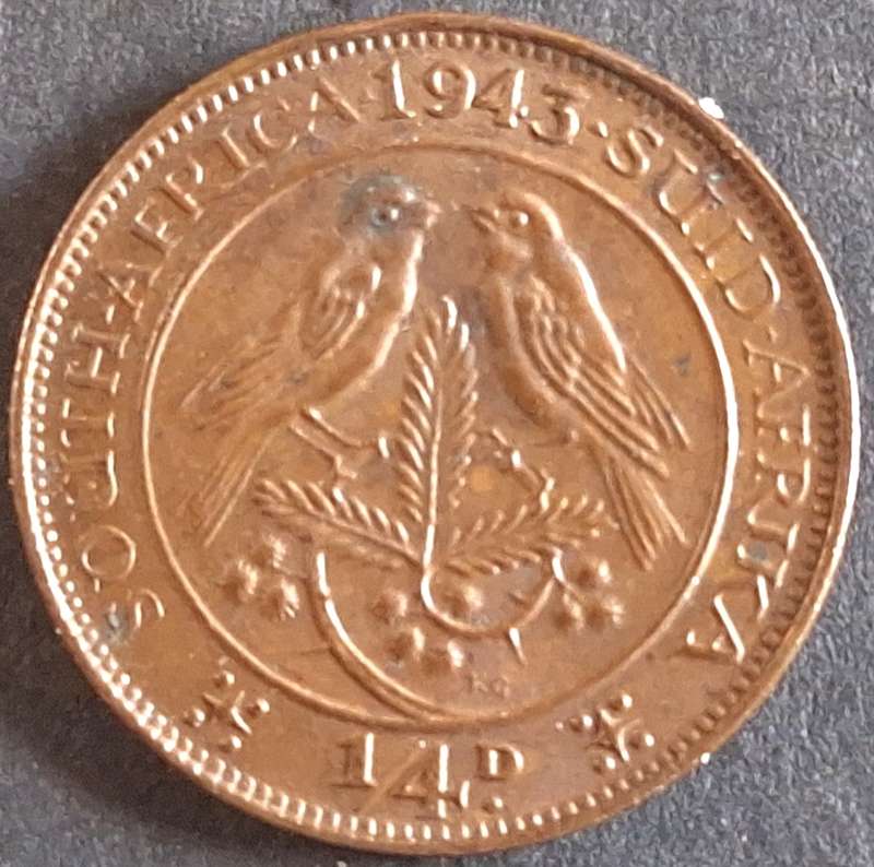 Union of South Africa 1943 ¼ Penny George VI Bronze