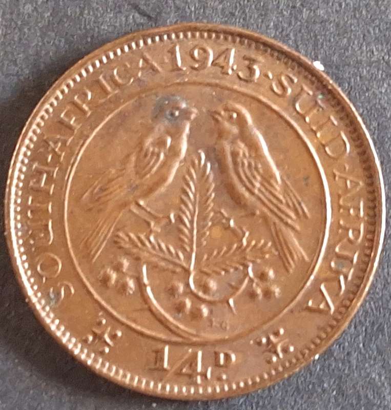 Union of South Africa 1943 ¼ Penny George VI Bronze