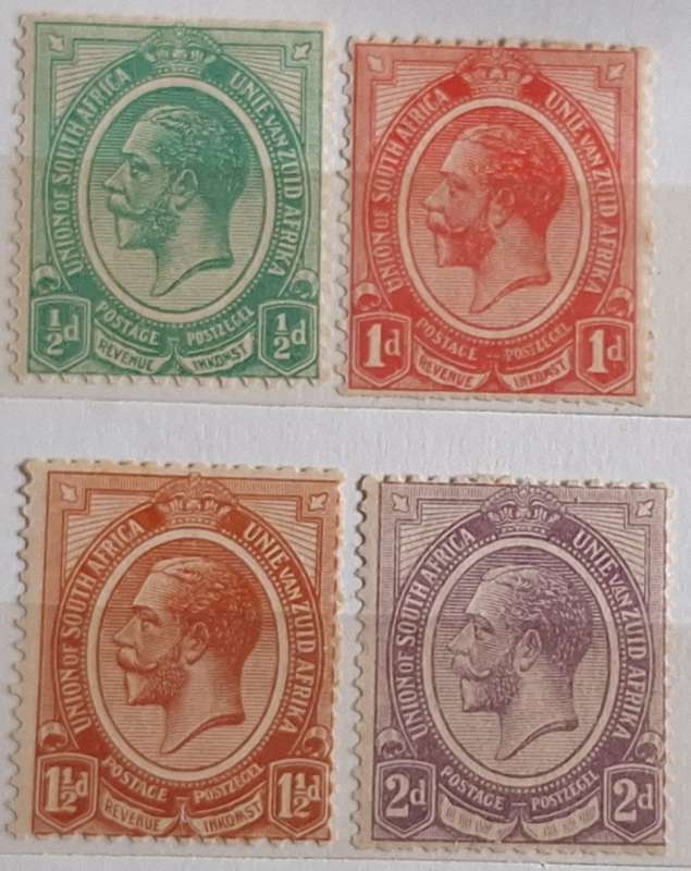 Union of South Africa 1913 George V 4 Unused Hinged stamps