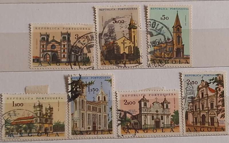 Angola 1963  Churches 7 Used Hinged stamps
