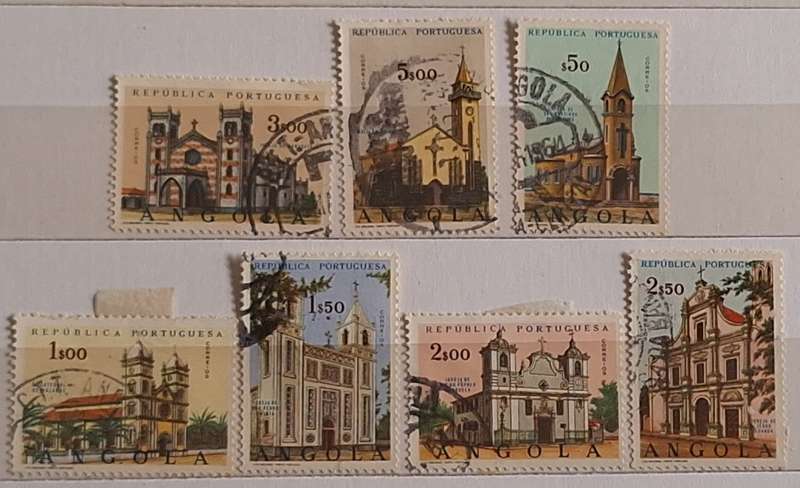 Angola 1963  Churches 7 Used Hinged stamps