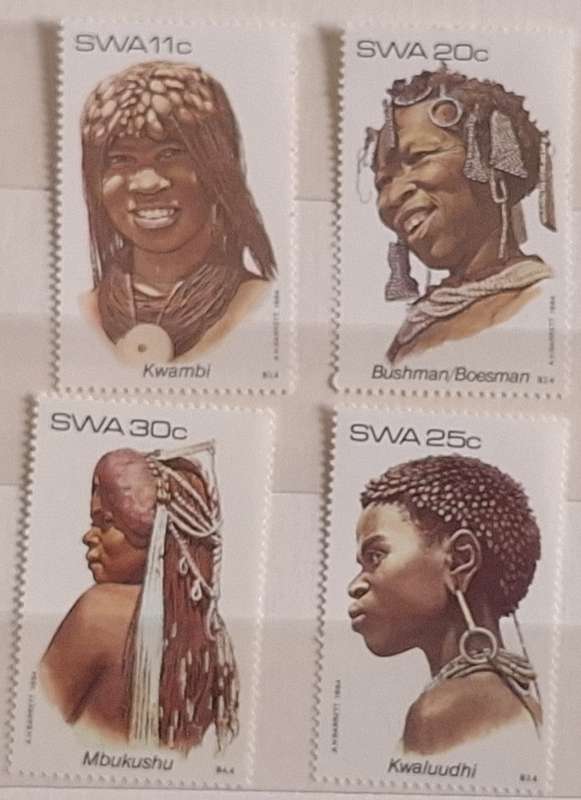 South West Africa 1984 Traditional Headdresses Set of 4 Mint stamps
