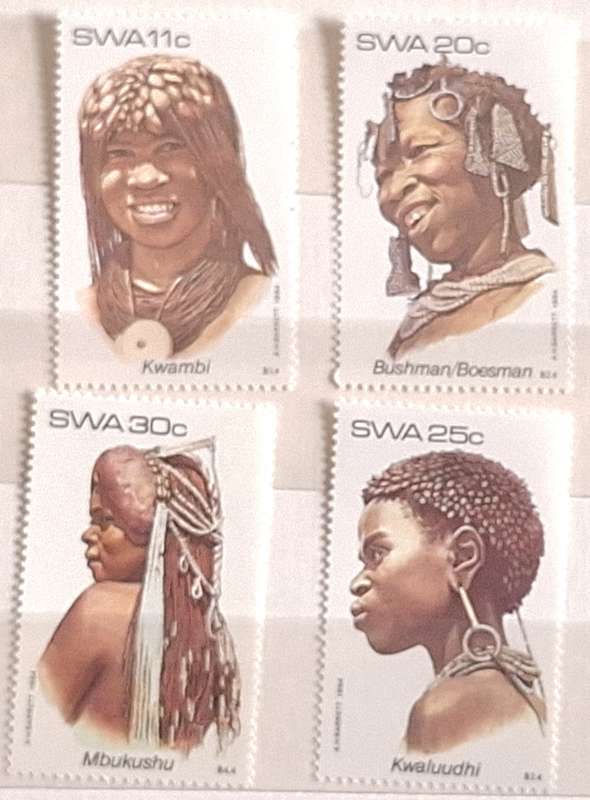 South West Africa 1984 Traditional Headdresses Set of 4 Mint stamps
