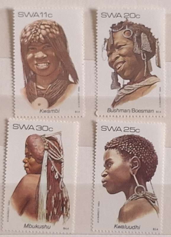 South West Africa 1984 Traditional Headdresses Set of 4 Mint stamps