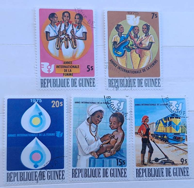 Guinea 1976 International Women's Year 1975 Set of 5 Cancelled stamps