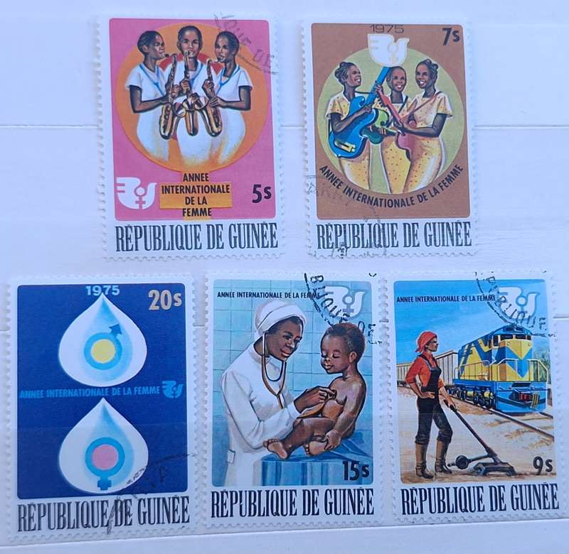 Guinea 1976 International Women's Year 1975 Set of 5 Cancelled stamps