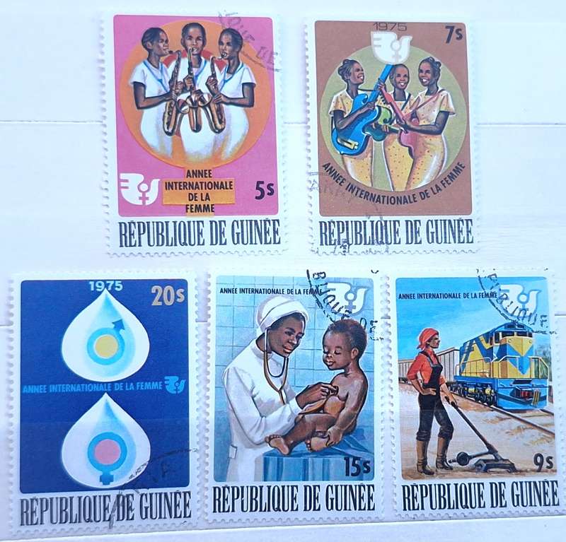 Guinea 1976 International Women's Year 1975 Set of 5 Cancelled stamps