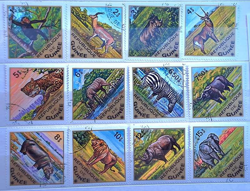 Guinea 1975 Animals Set of 12 Cancelled stamps