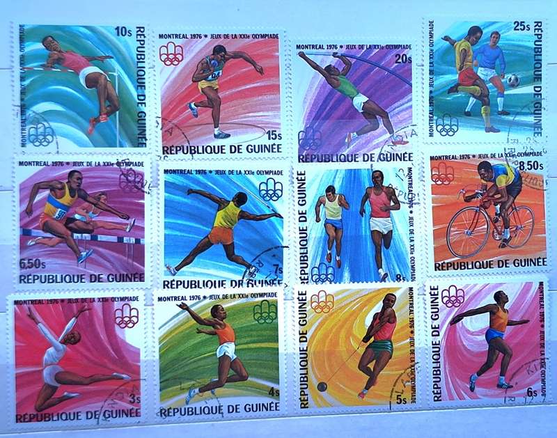 Guinea 1976 Olympic Games Montreal Set of 12 Cancelled stamps