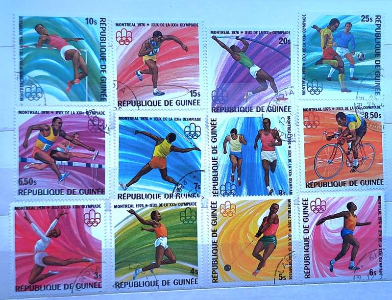Guinea 1976 Olympic Games Montreal Set of 12 Cancelled stamps